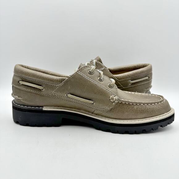 Sperry Mens a/O Lug 3-Eye Boat Shoes US 9 M EU 42 Taupe Leather Waterproof NWOB - Picture 4 of 12